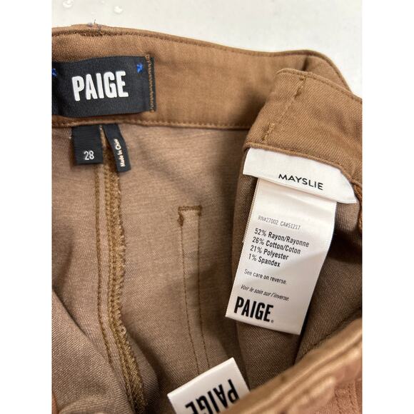 PAIGE Women's Mayslie Jogger pants in Cognac Luxe Coating size 28 - Picture 4 of 9